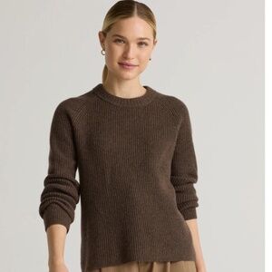 Quince Mongolian Cashmere Fisherman Crewneck Sweater